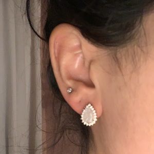 White Stone Earrings